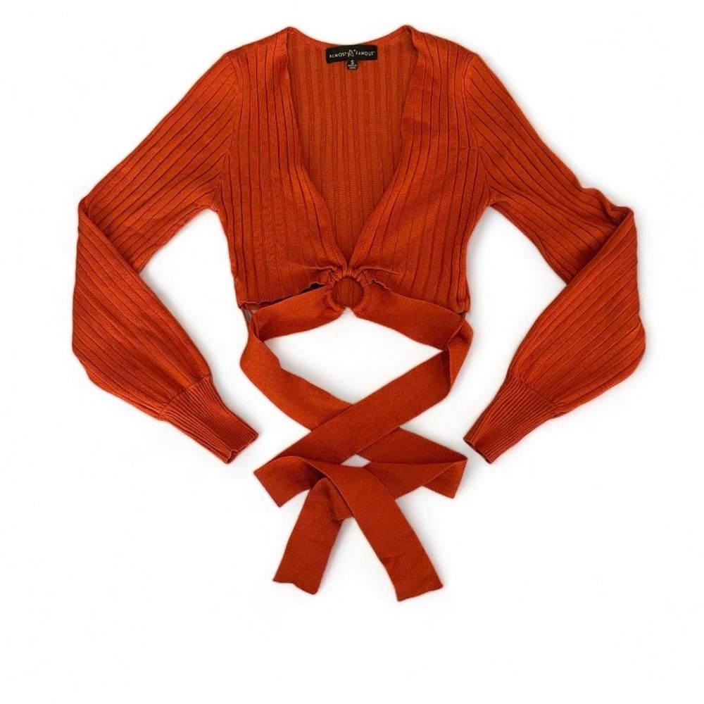 Burnt Orange Long Sleeved Crop Top